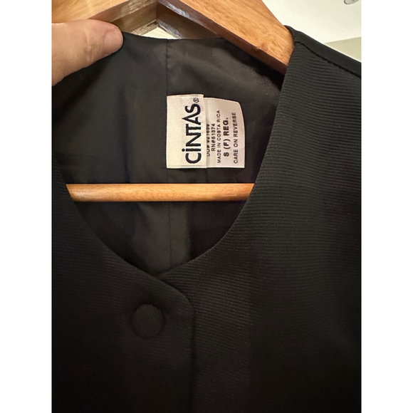 Cintas Black Button Down Vest Men's Size Small - Picture 3 of 4